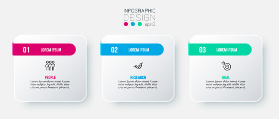 Infographic template business concept with step.
