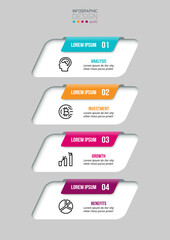 Infographic template business concept with workflow.
