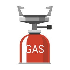 Gas storage cylinder flat icon. Container isolated vector illustration