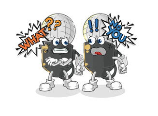 mic arguing each other cartoon vector