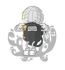 depressed mic character. cartoon vector