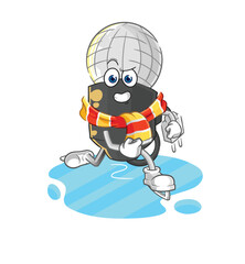 mic ice skiing cartoon. character mascot vector