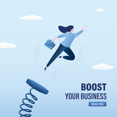 Leadership concept. Boost up your business growth, improvement, career path or job promote to higher position, career ladder, equality.