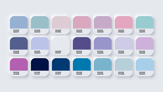 Pantone Pastel Colour Catalog Inspiration Samples in RGB