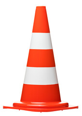 Traffic cone isolated on transparent background