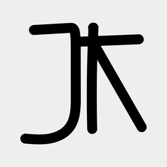 Letter JK simple logo vector creative design