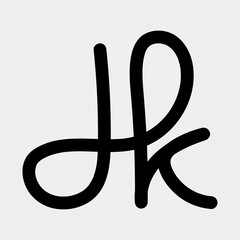 Letter JK simple logo vector creative design