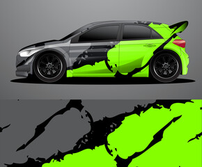 Rally car decal graphic wrap vector, abstract background