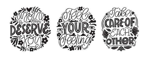 Fototapeta premium Cute motivation lettering phrase postcard. Lettering banner for t-shirt design. 