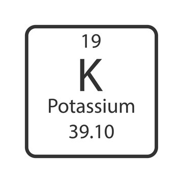 Potassium symbol. Chemical element of the periodic table. Vector illustration.