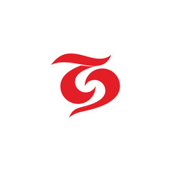 Obraz premium letter ts curves smooth design logo vector