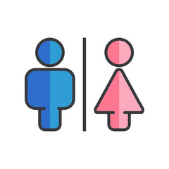 male and female toilet symbol icon vector illustration