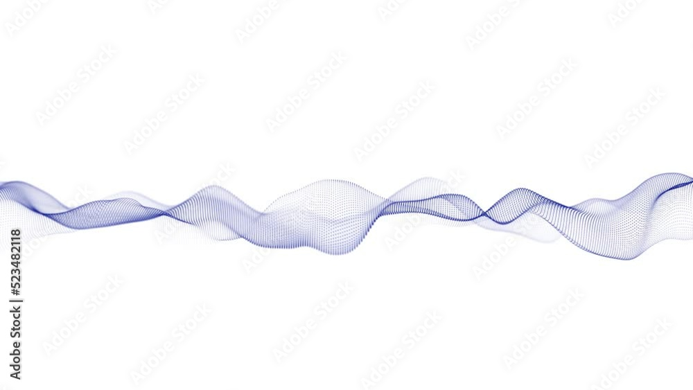 Poster abstract dynamic smooth wave. sound wave concept. futuristic particle flow on a white background. di
