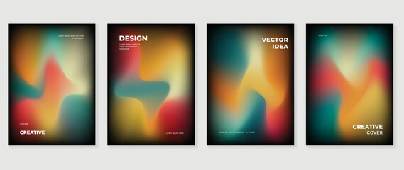 Abstract fluid gradient background vector. Minimalist style cover template with shapes, colorful and vibrant color. Modern wallpaper design perfect for social media, idol poster, photo frame.