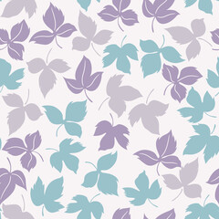 Japanese Romantic Leaf Fall Vector Seamless Pattern