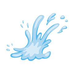 Fototapeta na wymiar Water splash flat icon. Vector illustration of sea waves, fountain spray, wet surface, drop shapes. Water symbol elements for creative design