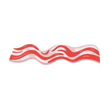 Burger sliced ingredient flat icon. Cartoon bacon isolated vector illustration