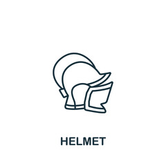 Helmet icon. Monochrome simple line Game Element icon for templates, web design and infographics
