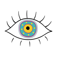 Hand drawn eye. Greek evil c trendy symbols isolated vector illustration. Amulet and talisman