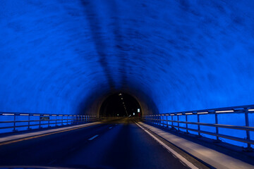 Fototapeta premium Laerdalstunnelen, the world's longest road tunnel at 24.5 km, Aurland, Norway, Scandinavia