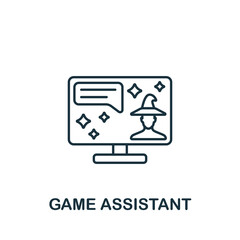 Game Assistant icon. Monochrome simple line Game Element icon for templates, web design and infographics