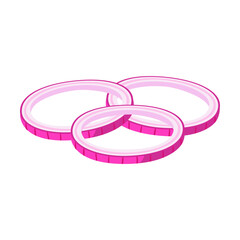 Burger sliced ingredient flat icon. Cartoon onion isolated vector illustration