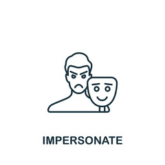 Impersonate icon. Monochrome simple line Harassment icon for templates, web design and infographics