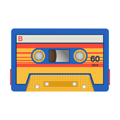 Vintage cassette icon. Different retro audio tapes, old school media equipment isolated vector illustration. Outdated technology and music