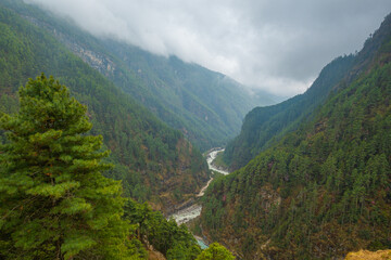 River from Everest trek in Nepal