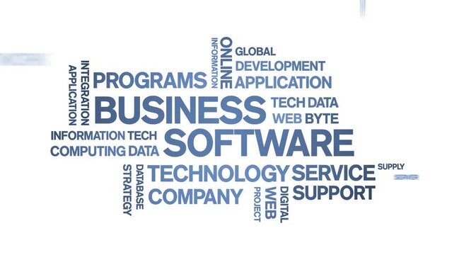 4k Business Software Animated Tag Word Cloud;Text Design Animation typography seamless loop.