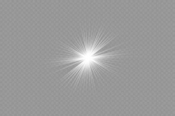 Dazzling flash. Bright Star. Magic dust. Brilliant vector. Bright sun. Glare. shining beam. Rash.