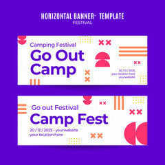 Festival Web Banner for Social Media Horizontal Poster, banner, space area and background