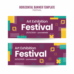 Festival Web Banner for Social Media Horizontal Poster, banner, space area and background