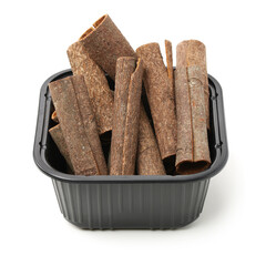 Cinnamon on a white background