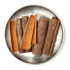 Cinnamon on a white background