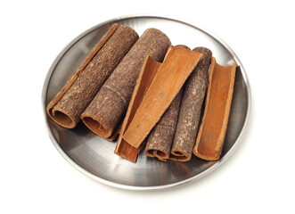 Cinnamon on a white background