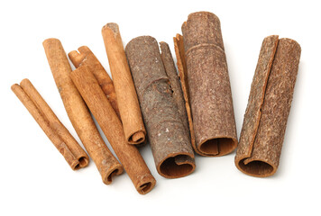 Cinnamon on a white background