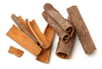 Cinnamon on a white background