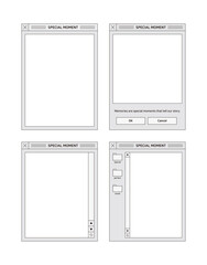 Browser, internet related design source and frame graphic set.