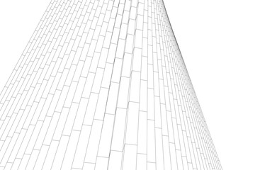 Abstract futuristic buildings. Architectural vector drawing