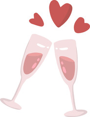 love and valentine illustration on transparent background