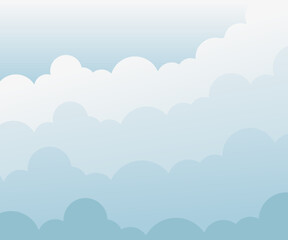 Blue blurry abstract texture with cumulus cloudy shapes