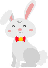 Obraz premium cute rabbit illustration on transparent background