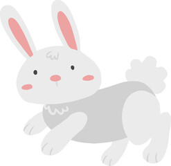cute rabbit illustration on transparent background