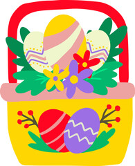 easter illustration on transparent background