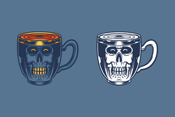 mug skull vector illustration