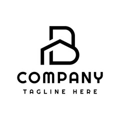 letter B home building logo design