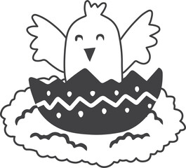 easter illustration on transparent background