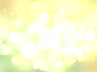 Fototapeta na wymiar 美しくキラキラしたピンボケライトが輝く黄色と緑色のグラデーション背景