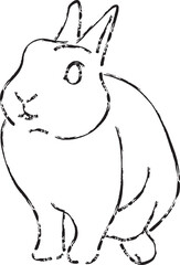 手描き　うさぎ　手描き　うさぎ　シンプル　年賀状　干支　卯年シンプル　年賀状　干支　卯年